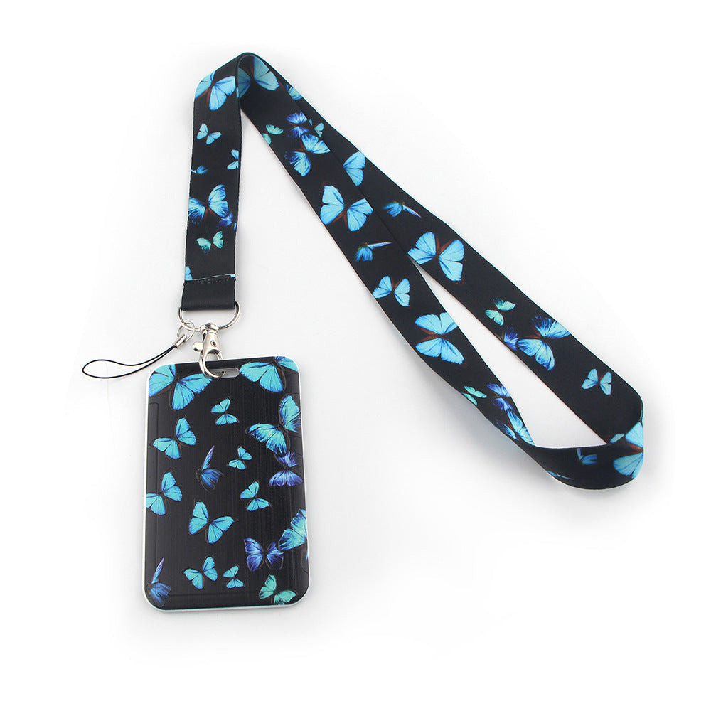 Wholesale Butterfly Mobile Phone Strap Meal Card Bus Access Card Work Stationery Mobile Phone Hard Card Case
